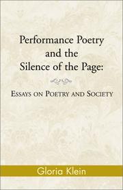 Front cover of Performance Poetry and the Silence of the Page by Gloria Klein