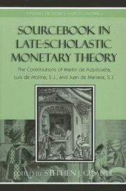 Cover of Sourcebook in Late-Scholastic Monetary Theory by Grabill Stephen