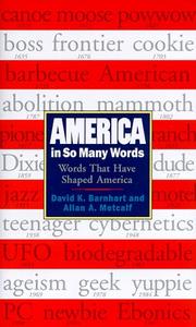 Front cover of America in so many words by David K. Barnhart