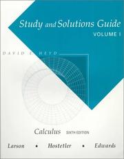 Cover of Study and Solutions Guide for Calculus by David E. Heyd