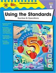 Cover of Using the Standards--Number and Operations, Grade K by Becky Daniel