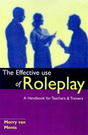 Front cover of The effective use of role-play by Morry Van Ments
