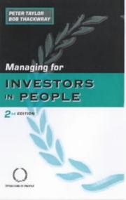 Front cover of Managing for Investors in People by Peter Taylor