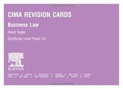 Cover of CIMA Revision Cards by David Sagar