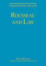 Front cover of Rousseau And Law (Philosophers and Law) by Thom Brooks