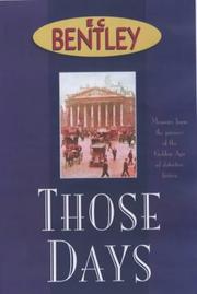Cover of Those days by E. C. Bentley