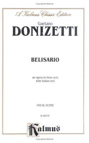 Front cover of Belisario by Gaetano Donizetti