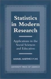 Cover of Statistics in modern research by Manuel Martinez-Pons