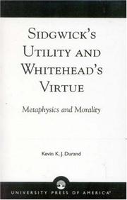 Cover of Sidgwick's Utility and Whitehead's Virtue by Kevin K. J. Durand