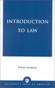 Front cover of Introduction to Law by Martin Gruberg