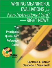 Cover of Writing meaningful evaluations for non-instructional staff-- right now!! by Cornelius L. Barker