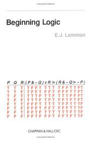 Cover of Beginning logic by E. J. Lemmon