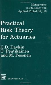 Cover of Practical risk theory for actuaries by C. D. Daykin