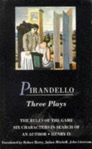 Front cover of Pirandello Three Plays by Luigi Pirandello