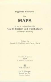 Front cover of Suggested Resources for Maps to Use in Conjunction with Asia in Western and World History by Ainslie T. Embree