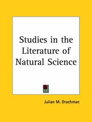 Front cover of Studies in the literature of natural science by Julian M. Drachman
