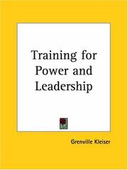 Front cover of Training for power and leadership by Grenville Kleiser