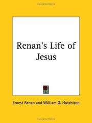 Front cover of Renan's Life of Jesus by William G. Hutchison
