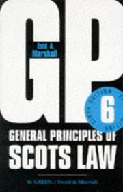 Cover of General principles of Scots law by Enid A. Marshall