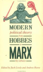 Front cover of Modern political theory from Hobbes to Marx by Jack Lively