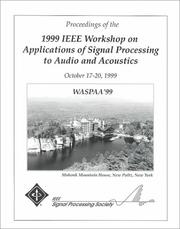 Front cover of IEEE Workshop on Applications of Signal Processing to Audio and Acoustics 1999 by IEEE Signal Processing Society