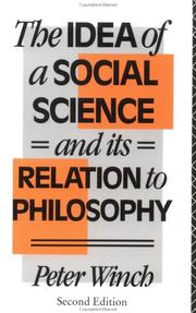 Front cover of The idea of a social science and its relation to philosophy by Peter Winch