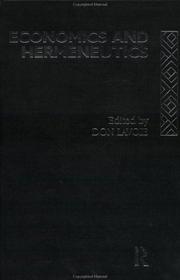 Front cover of Economics and hermeneutics by Don Lavoie