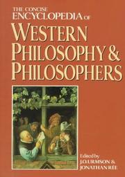 Front cover of The concise encyclopedia of western philosophy and philosophers by J. O. Urmson