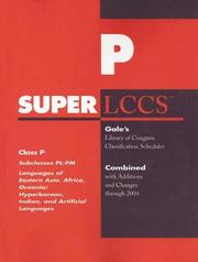 Front cover of Superlccs 2004 Schedule Pl-pm: Languages Of E Asia Africa (SUPERLCCS: Schedule PL-PM Languages of East Asia, Africa) by Unknown