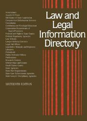 Cover of Law and legal information directory by Laurie J. Fundukian