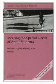 Front cover of Meeting the special needs of adult students by Deborah Kilgore