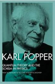 Front cover of Quantum theory and the schism in physics by Karl Popper
