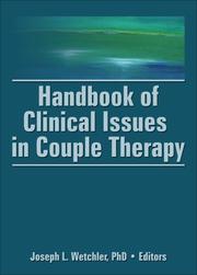 Front cover of Handbook of Clinical Issues in Couple Therapy by Joseph L., Ph.D. Wetchler