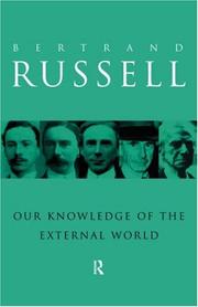 Front cover of Our knowledge of the external world by Bertrand Russell