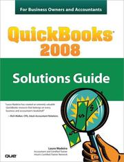 Front cover of QuickBooks 2008 Solutions Guide for Business Owners and Accountants by Laura Madeira