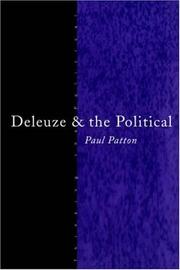 Front cover of Deleuze and the political by Paul Patton