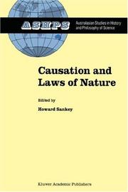 Front cover of Causation and Laws of Nature (Studies in History and Philosophy of Science) by H. Sankey
