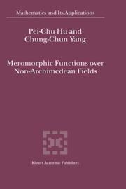Front cover of Meromorphic functions over non-archimedean fields by Pei-Chu Hu