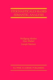 Cover of Stochastically-based semantic analysis by Wolfgang Minker