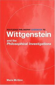 Cover of Routledge Philosophy Guidebook to Wittgenstein and the Philosophical Investigations by Marie McGinn
