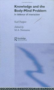 Cover of Knowledge and the Body-Mind Problem by Karl Popper