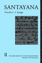 Front cover of Santayana by Timothy L. S. Sprigge