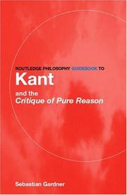 Cover of Routledge Philosophy GuideBook to Kant and The Critique of Pure Reason by Sebastian Gardner