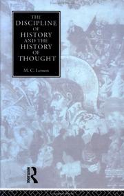 Front cover of The discipline of history and the history of thought by M. C. Lemon