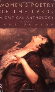 Front cover of Women's Poetry of the 1930s by Jane Dowson
