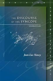 Front cover of The Discourse of the Syncope: Logodaedalus (Meridian: Crossing Aesthetics) by Jean-Luc Nancy