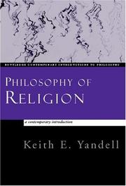 Cover of Philosophy of religion by Keith E. Yandell