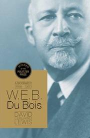 Cover of W.E.B. Du Bois by David Levering Lewis