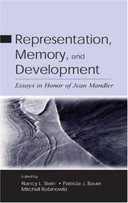 Cover of Representation, memory, and development by Jean Matter Mandler
