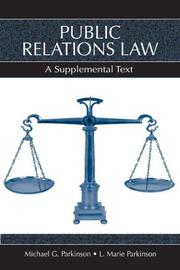 Front cover of Public relations law by Michael G. Parkinson